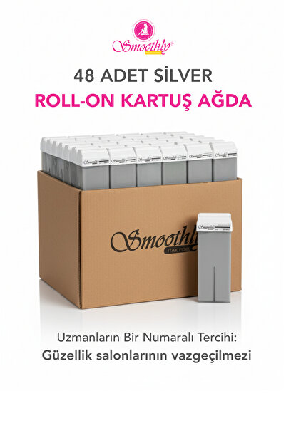 Smoothly Silver Kartuş Ağda, Profesyonel Roll-on Ağda 48 Adet