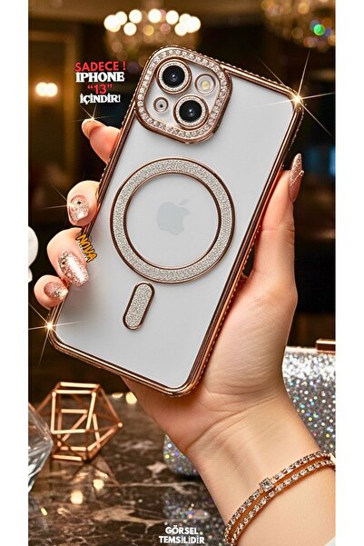 cepmoda حافظة هاتف iPhonE “13” مرصعة بالجواهر، حافظة هاتف Magsafe اللامعة – غ...