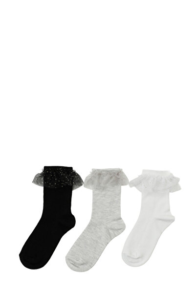 Polaris SCHOOL 3 LU SKT-G 5PR Çok Renkli Kız Çocuk Soket Çorap