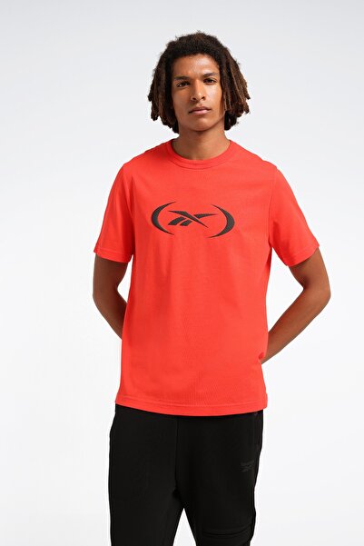 Reebok Basketball T-Shirt Red Men's Short Sleeve T-Shirt