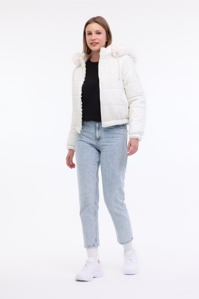 lumberjack WL ALBA 2CN2120 4PR Ekru Kadın Kısa Kaban