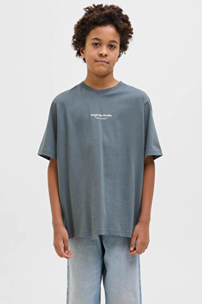 Jack & Jones Тениска с къс ръкав JORVESTERBRO SS CREW, синя, за момче