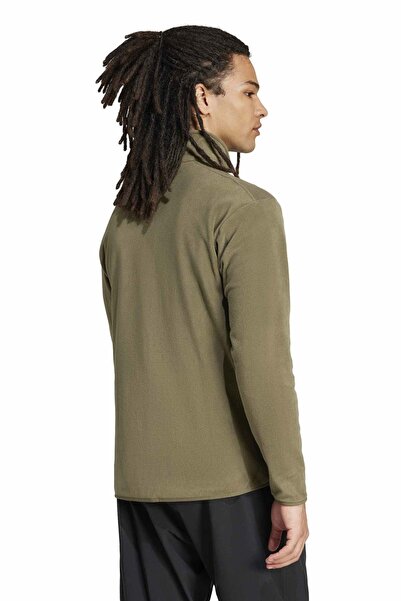 adidas MT ESS FZ FL OLIST Haki Erkek Fermuarlı Sweatshirt