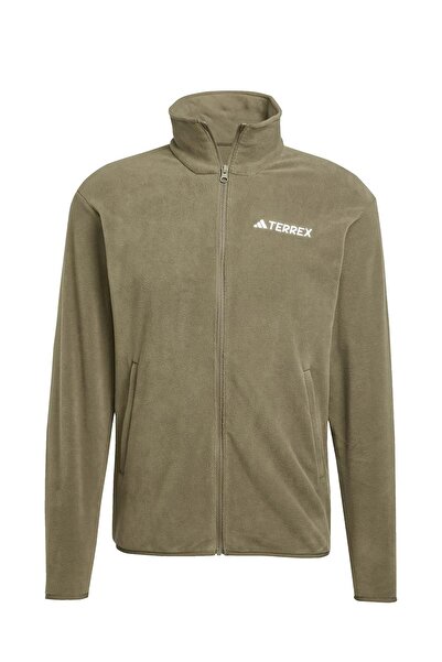 adidas MT ESS FZ FL OLIST Haki Erkek Fermuarlı Sweatshirt