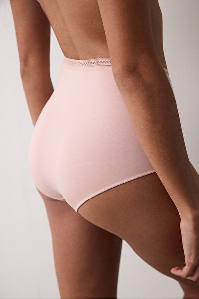 Penti Slip cu talie înaltă din bumbac Dusty Rose în aer liber