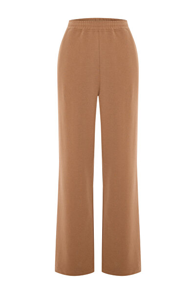 Penti Light Brown Foldable Oversize Mid Waist Tie Detailed Sweatpants