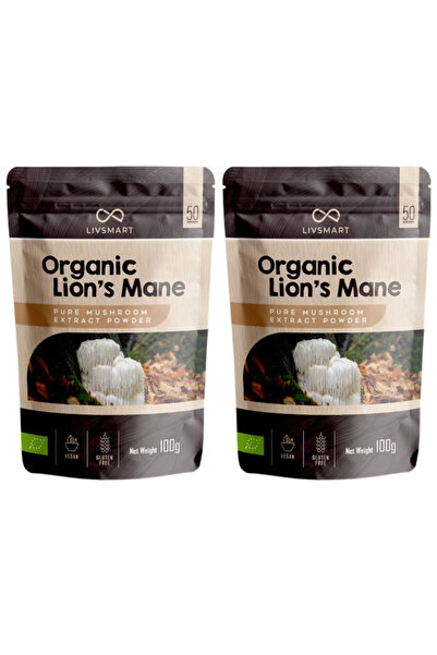 LIVSMART عرف الأسد العضوي 100 جرام عبوة من قطعتين