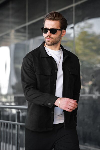 Madmext Siyah Cep Detaylı Gömlek Ceket 6748