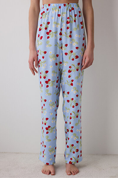 Penti Strawberries Chally Pants Light Blue Pajama Set
