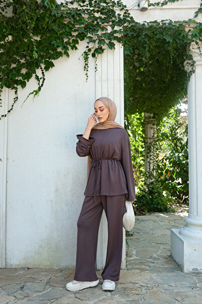 LOCCO Дамски комплект с колан в кафяво