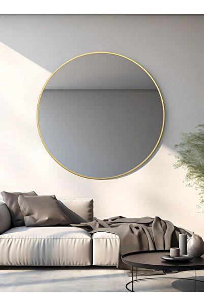 Taimi مرآة أنيقة بتصميم 90 سم - إطار معدني ذهبي لغرفة الملابس وغرفة المعيشة و...