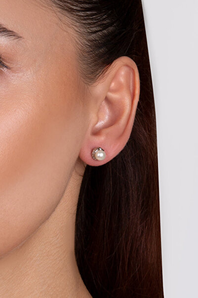 So CHIC... 18 Ayar Beyaz Altın Kaplama Gümüş İncili Küpe