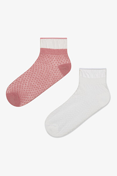 Penti Frill Colosio 2 Pack Pink White Socks