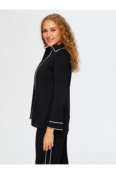 Faik Sönmez Contrast Piping Detailed Long Sleeve Tunic W26Tnk009