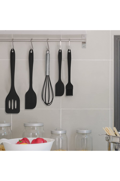awwaline Set 5 ustensile de gatit din silicon, awwaline, negre