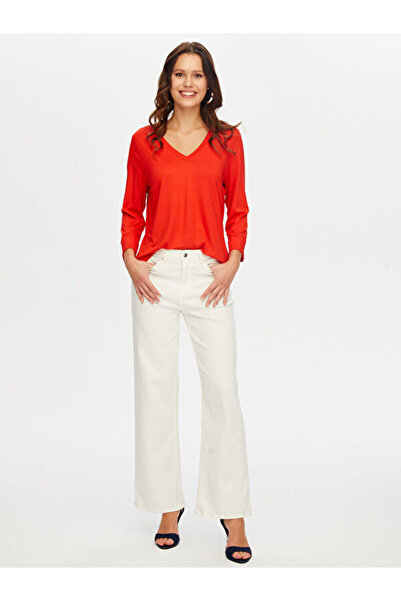 Faik Sönmez V Yaka Truvakar Kol T-Shirt W26TSH006