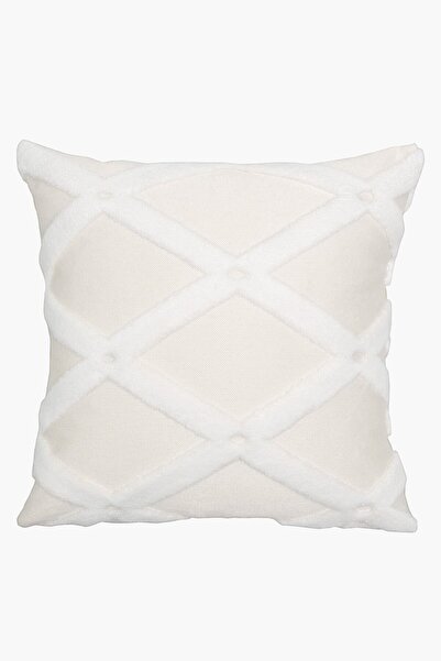HAMUR Ecru Bella - Special Design Jacquard Patterned Decorative Pillow Cushion Cover