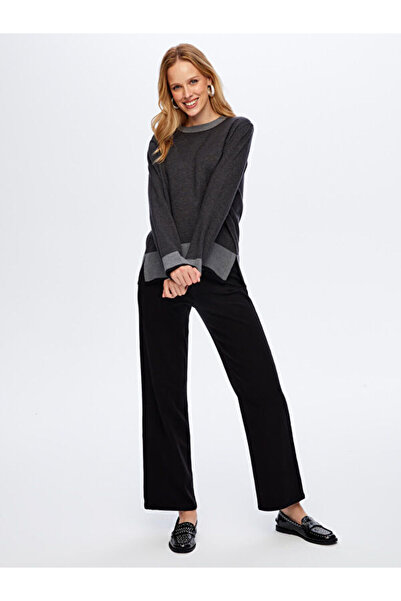 Faik Sönmez Color Block Crew Neck Knitwear Blouse W26Trb001