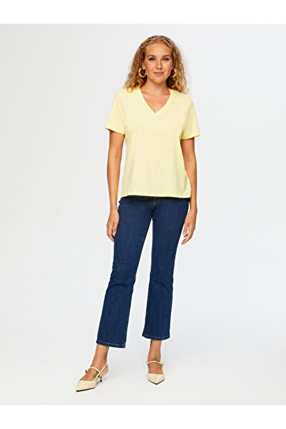 Faik Sönmez %100 Pamuk V Yaka T-Shirt W26TSH010