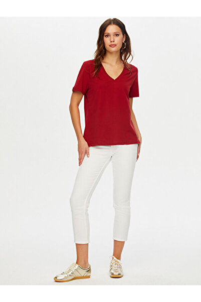 Faik Sönmez %100 Pamuk V Yaka T-Shirt W26TSH010