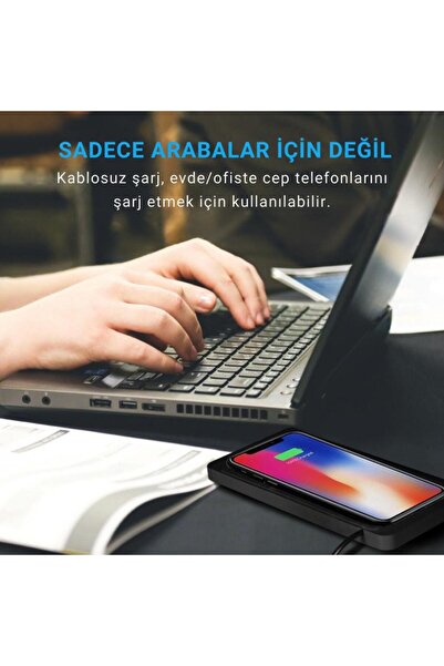 coofbe Kauçuk Tabanlı Araç Içi Kablosuz Şarj Cihazı, Telefon Tutucu Kablosuz Şarj Pedi