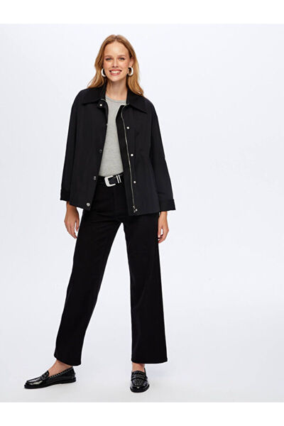 Faik Sönmez Flanel Garnili Kısa Trençkot W26TNC001