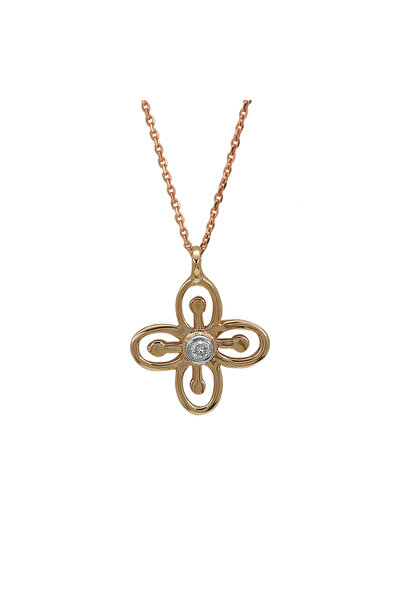 Ariş Pırlantalı Adinkra Varlık Sembolü Kolye (BESA SAKA)