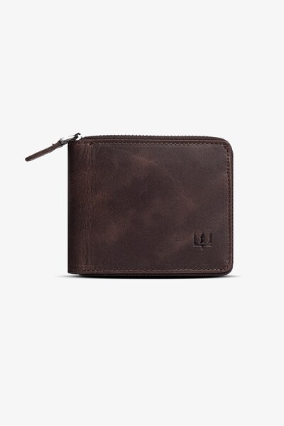 Getto Deri Byanca Hakiki Deri Fermuarlı Kişiye Özel İsim Baskılı Cüzdan