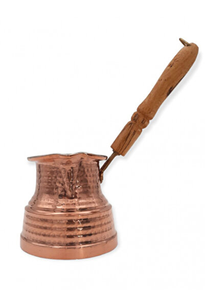 ELEGANT HOME إبريق قهوة تركي بقاعدة نحاسية سميكة ومقبض خشبي 600 مل