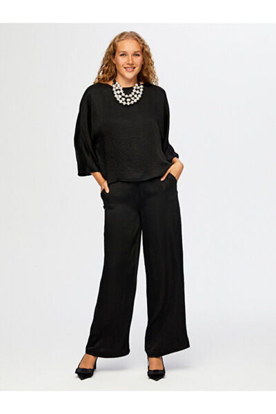 Faik Sönmez Crinkle Effect Flowy Stylish Blouse W26Blz008