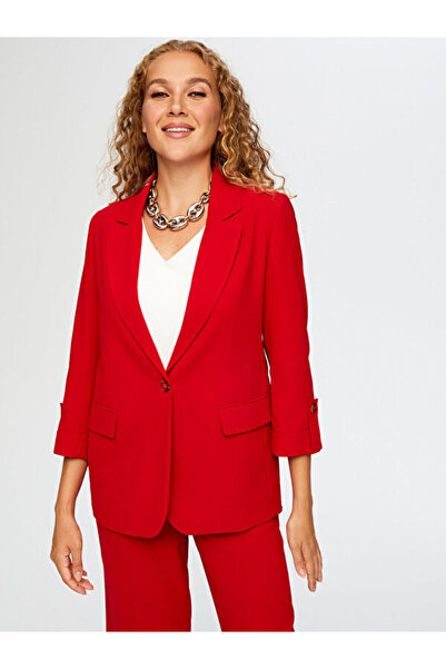 Faik Sönmez Stylish Crepe Jacket with Epaulet Sleeves W26Ckt018