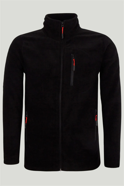 COMBİNE MİCHAİL Černá barva Softshell Polar se 3 kapsami na zip 5625 - ČERNÁ