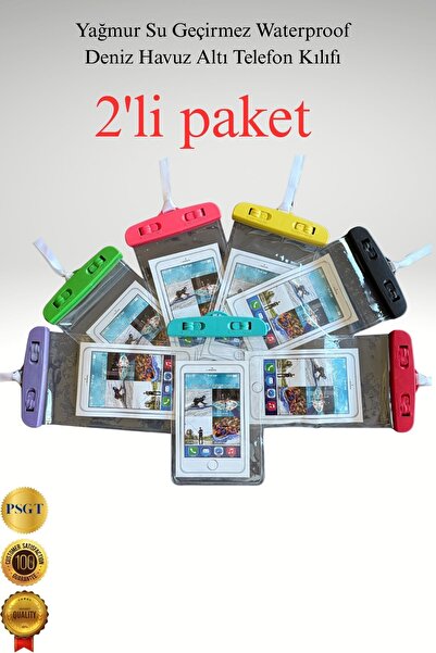PSGT 2'li paket Kalite Tüm Telefonlara Uyumlu Yağmur Su Geçirmez Waterproof D...