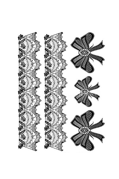 HelloBeautiful Tatto Su Geçirmez Geçici Dövme Sexi Fiyonk Jartiyer Model 20 C...