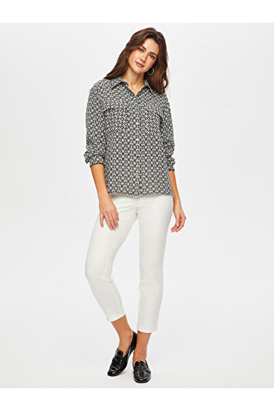 Faik Sönmez Kendinden Jakarlı Taş Detaylı Şık Gömlek 009