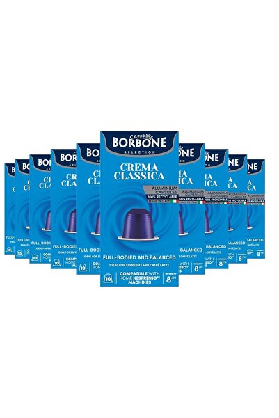 Caffe Borbone Crema Classica Nespresso Makine Uyumlu Alüminyum Kapsül Kahve 1...