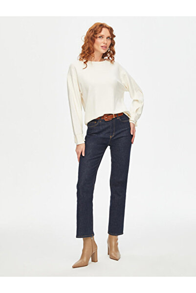 Faik Sönmez Relax Kolu Kontrast Garnili Modallı Sweatshirt 69757