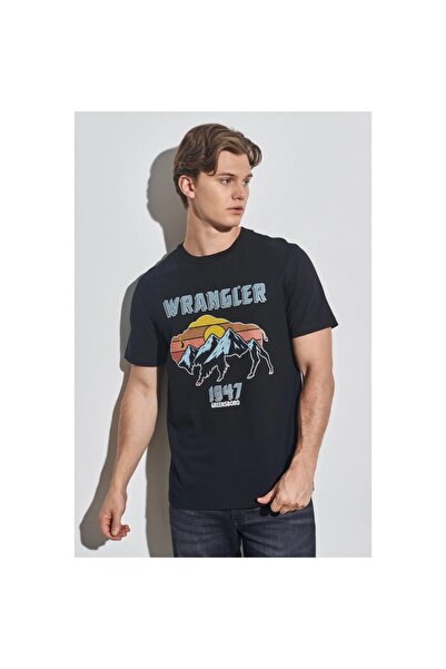 WRANGLER Ανδρικό μπλουζάκι με μαύρη λαιμόκοψη