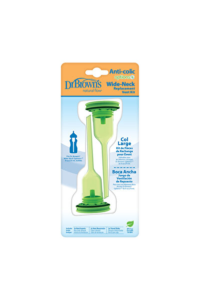 Dr.Brown's Dr. Brown’s® Natural Flow Options+™ Geniş Ağızlı Biberon Yedek Hava Akış Kiti, 270 ml, 2’li Paket