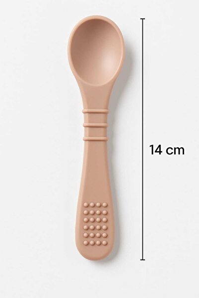 CKM silikon BEBEK DİŞ KAŞIYICI VE KAŞIK SETİ BEJ