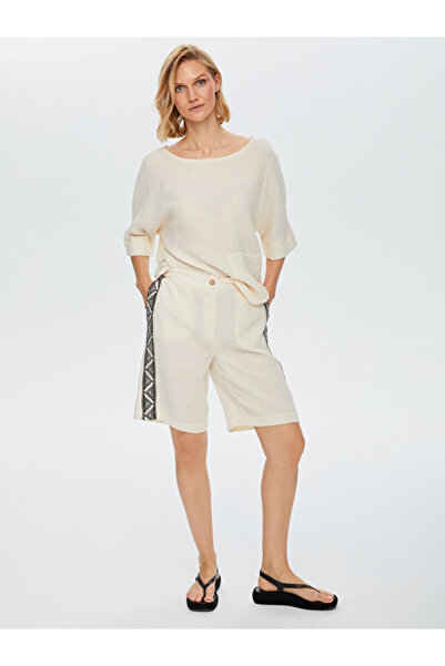 Faik Sönmez Resort Yanları Baskılı Müslin Şort 68809
