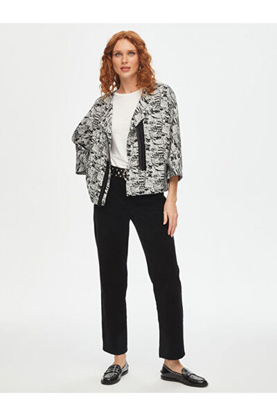 Faik Sönmez Kendinden Jakarlı Casual Form Örme Ceket 69193