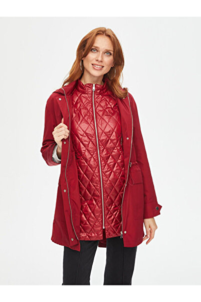 Faik Sönmez Kapitone Rüzgarlık Detaylı Kapüşonlu Trençkot 69524