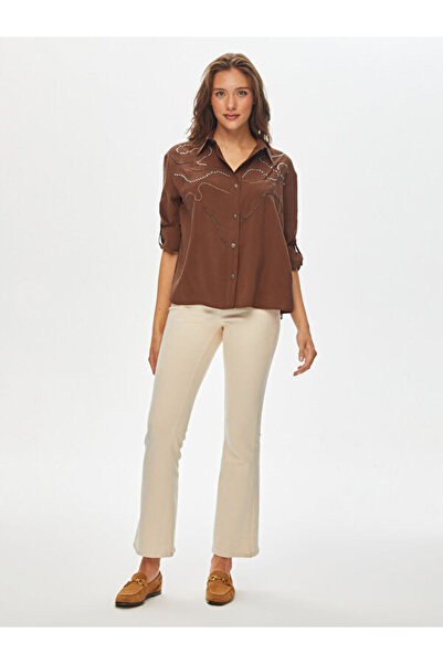 Faik Sönmez Trok Taş Süslemeli Modallı Gömlek 69313