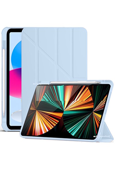 m.tk moveteck Galaxy Tab S9 Fe/s10 Fe/S10 Lite 10.9 Kılıf Kalem Bölmeli Katlanır Standlı Yumuşak Silikon (UYUMLU)