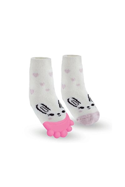 Babyjem Silicone Teether Towel Baby Socks Pink (1 Piece)