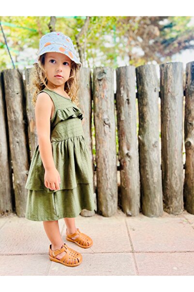 DİVİSTA Κοριτσίστικο φόρεμα 100% βαμβακερό βολάν