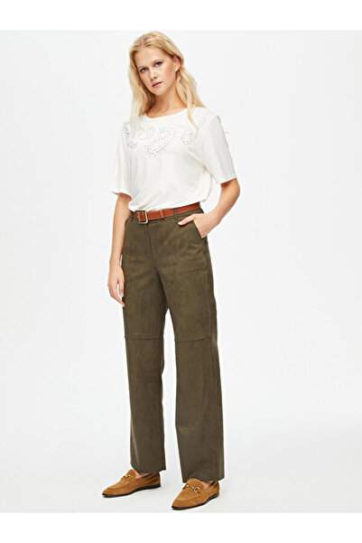 Faik Sönmez Straight Fit Suede Trousers 69487