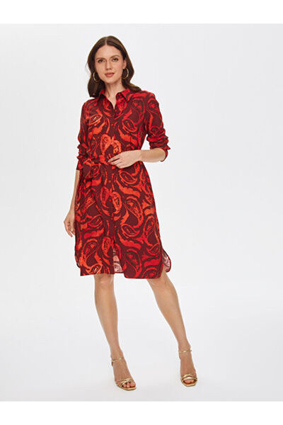 Faik Sönmez Paisley Desen Viskon Gömlek Elbise 69222