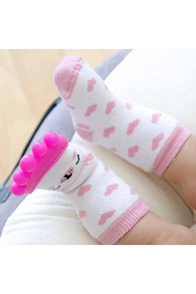 Babyjem Silicone Teether Towel Baby Socks Pink (1 Piece)